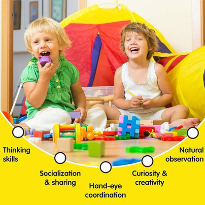 LEO & FRIENDS Shape Sorting Clock - 1 to 12 Removable Number Blocks Included, Learn How to Tell Time, Premium Wooden Educational Toy, Fun Puzzle Stacking and Sorting for Children Ages 3+