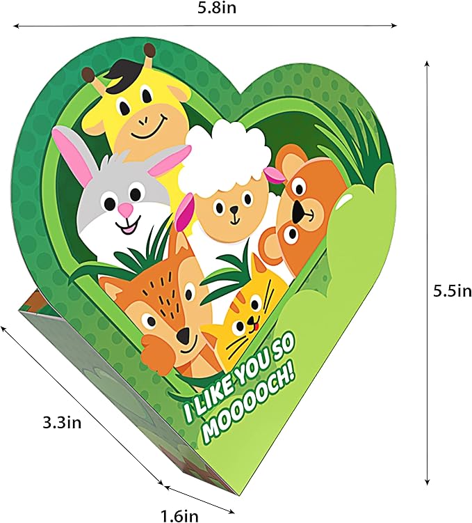 JOYIN 24 Packs Valentines Animal Building Blocks with Hearts Party Favors Boxes for Kids Valentine Classroom Prize Supplies, Classroom Gift Exchange School Rewards