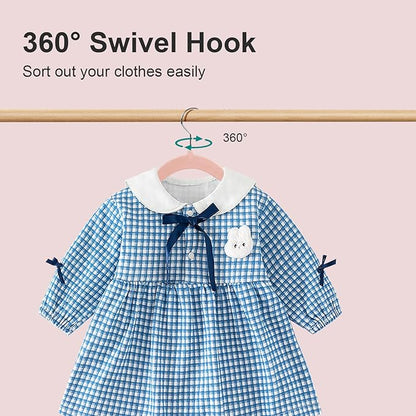 Baby Velvet Hangers, 14 Inches Kids Clothes Hangers, Non-Slip Childrens Hangers for Shirts, Pants, Skirts, Dresses, Jackets, Coat, 32 Pack Pink