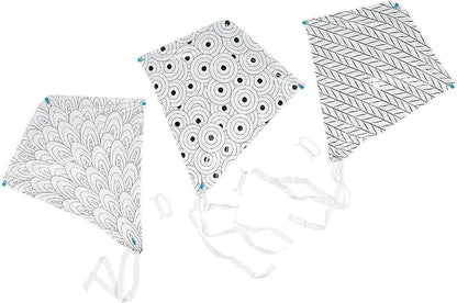 Fun Express Color Your Own Doodle Kite Set – Fun and Creative DIY Craft Kits for Kids – Ideal for Educational Activities Outdoor Fun and Group Projects – Perfect for Kids’ Creativity – 12 Pieces