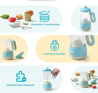 ROBOTIME Pretend Play Kitchen Appliances Toy, Junior Blender Toy with Realistic Light and Sounds, Play Kitchen Accessories Set for Kids Ages 3+, Pretend Kitchen Toys for Boys and Girls