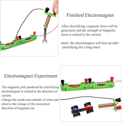 Electricity and Magnetism Experiment Kit for Kids Students,School Physics Labs Basic Circuit Electricity Learning Starter Kit,DIY STEM Electromagnetism Kit Educational Toys for Child