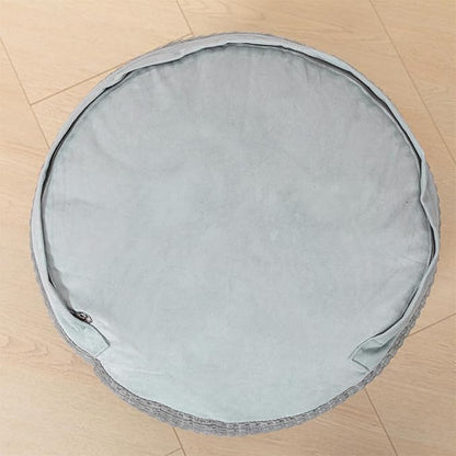 Pouf Ottoman Stuffed 20x20x12 Inches Floor Pouf Plush Fiber Ottoman Foot Rest Under Desk Foot Stool for Living Room Bedroom (Gray Pouf with Filler)