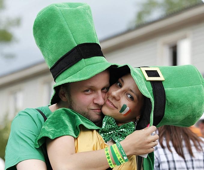 Moon Boat 74PCS St. Patrick's Day Shamrock Rubber Wristbands Bracelets - Party Favors Supplies Gifts Decorations