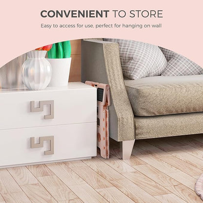 ACKO 10pack Folding Step Stool 13 Inch Stool Heavy Duty Plastic Foldable Step Stools for Kids, Stepping Stool with Handle, Folding Stool Suitable for Kitchen Hold Up to 300 LB (Sakura Pink)