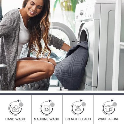 TAOCOCO 100% Waterproof Loveseat Recliner Cover, Non Slip Split Recliner Couch Covers for 2 Cushion Couch with Elastic Straps, Washable Recliner Chair/Furniture Protector for Pets(2 Seater, Dark Grey)