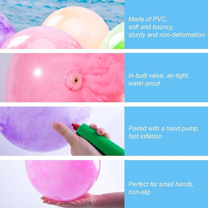 3 otters 6PCS Playground Balls, 8.5 Inche Inflatable Bouncy Balls with Pump, Kickball DodgeBalls, for Kids Indoor Outdoor Plays, Sports