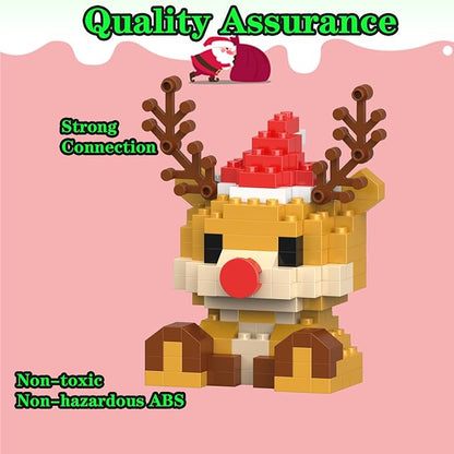 Christmas Reindeer Building Blocks Set Compatible with Lego Advent Calendar 2024 Stacking New Toys Holiday Present Box New Year Xmas Gifts for Kids for Boys & Girls and Adults
