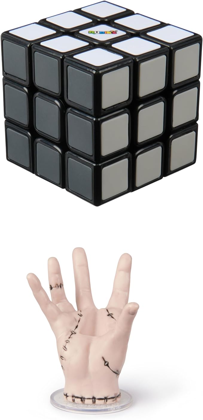 Rubik’s Cube, Wednesday Cube, Greyscale Wednesday Collectible & Desk Décor, Problem-Solving Brain Teaser, Color-Matching Puzzle, Fidget Toy & Sensory Puzzle for Adults, Teens & Kids, for Ages 8 & Up