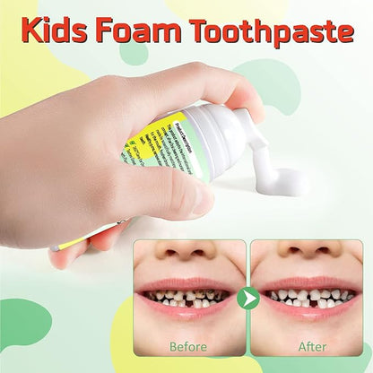 Foam Toothpaste Kids,Toddler Whitening Toothpaste with Low Fluoride & Natural Formula to Reduce Plaque,Kids Foaming Toothpaste for U Shaped Toothbrush for Children (Watermelon)