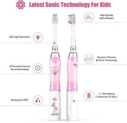 Dada-Tech Kids Electric Toothbrush Replacement Heads for DT-BB1, DT-K6, SG-513, SG-977- Pack of 4 (Large Age 3+)