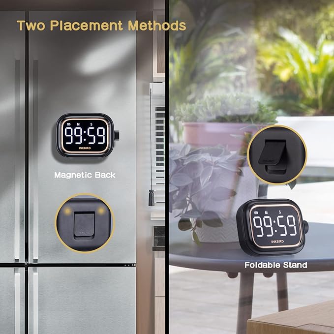 Digital Kitchen Timer for Cooking, INKBIRD Rechargeable 4-Levels Alarm Productivity Timer IDT-02 for Kids, Adults, Teachers, Large LED Smart Countdown Countup Magnetic Timer for Classroom Office