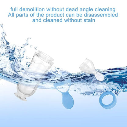 Nuanchu Baby Food Feeder Silicone Squeeze Feeding Spoon Toddler Food Feeder Dispensing Spoon Suction Cup Design Feeder (Blue)