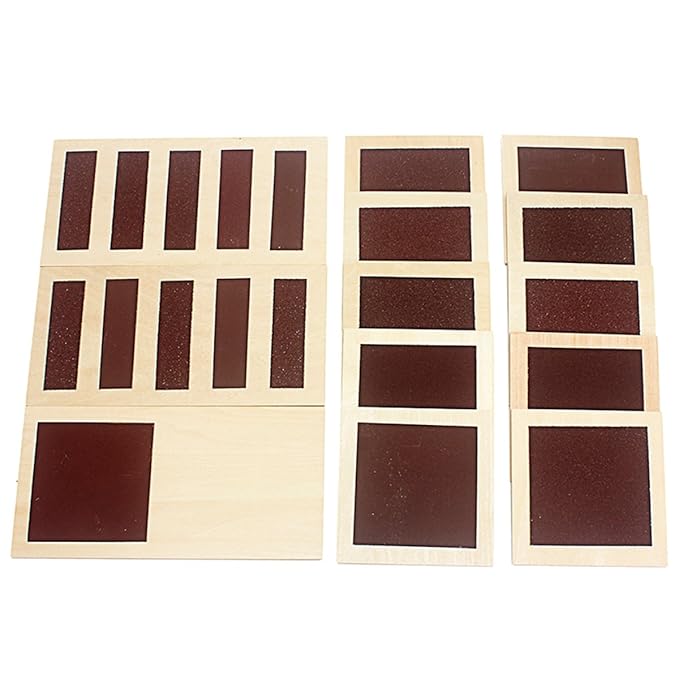 Montessori Rough and Smooth Boards Sensorial Board Touch Sensory Montessori Tactile Board for Kids Graded Sand Tablets Montessori Toys for Toddlers