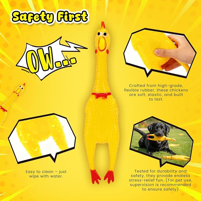 POPLAY 3 PCS Horse Toys, Squeaky Chicken Dog Toys Turkey Ball for Play Horses Play Ball to Reduce Separation Anxiety Noise Maker