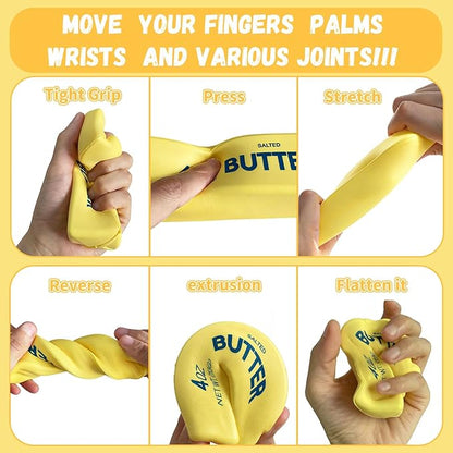 Slow Rebound Cute Butter Squeeze Stress Balls, 2026 New Realistic Soft Butter Stick Fidget Toy,Slow Rising Portable Squishy for Adults Anxiety & Stress Relief, Sensory Gifts for Office, Home（1pcs）