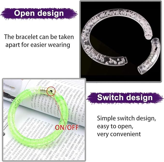 36 Pack Glow In The Dark LED Bracelets Party Favors for Kids Party Supplies Flashing Light Up Bracelet Glow Sticks Party Toys Neon Party Accessory Concert Birthday Party Games Valentines Day Gifts