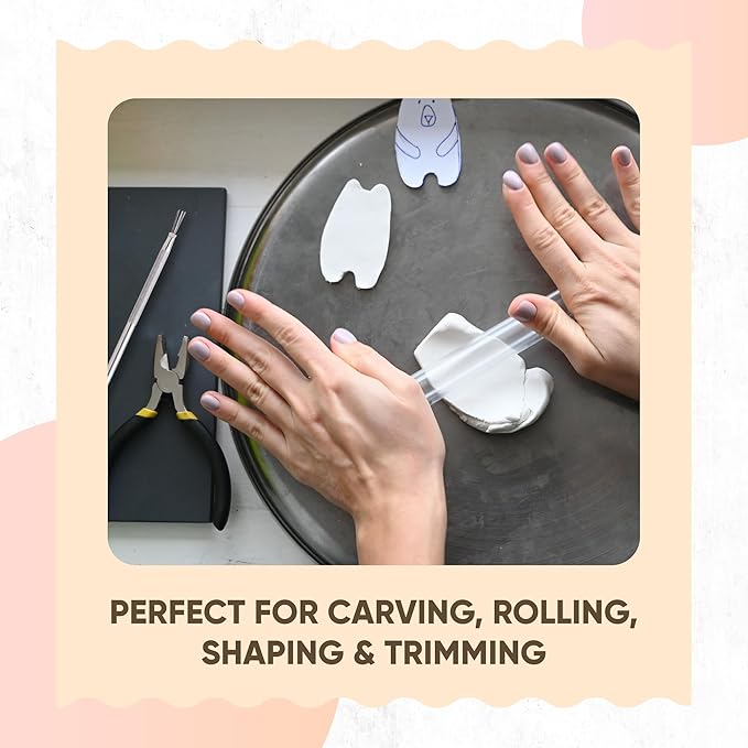 14 Pcs Clay Tools & Pottery Tools Kit, Polymer Clay Earring Making Kit with Acrylic Clay Roller and Thickness Rings Clay Cutters for Jewelry Making & Air Dry Clay Tools Set