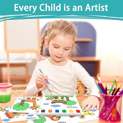 SOCOLER Paint with Water Coloring Books for Toddlers, Animal Theme Mess Free Watercolor Painting Papers for Kids Water Color Paint Kit Art Craft Birthday Gift for Ages 1-3, 4-8