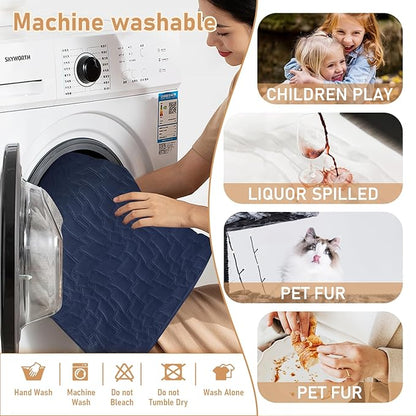 100% Waterproof Recliner Chair Covers for Reclining Chair, Large Recliner Covers That Stay in Place, Non-Slip Recliner Armchair Cover with Pockets for Kids, Pets, Dogs, Cat, Washable,Dark blue,28IN