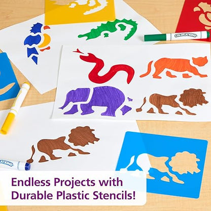 Washable Plastic Jungle Stencils - Set of 6