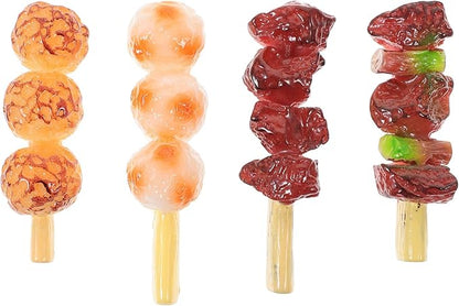 Toddmomy Kids Grill 4Pcs Artificial Barbecue Fake Food Realistic Food Kids Outdoor Kitchen Barbecue Model Decoration Display Props Play Kitchen Accessories for Kids Toddler Toddler