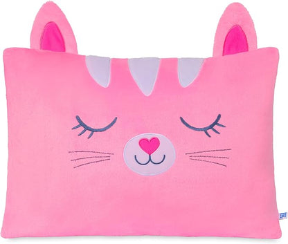 Saint Eve Kids Pillow Pals - Cute & Super Soft Animal Friends Decorative Fluffy Pillow Covers for Girls and Boys & Toddlers Beds, Playroom and Nap Time, Sensory Toys for Kids, Strawberry the Cat