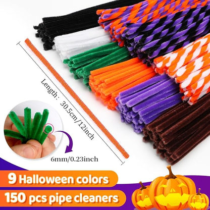 Praisebank 150pcs Halloween Pipe Cleaners, Pipe Cleaners, Pipe Cleaners for Crafts.