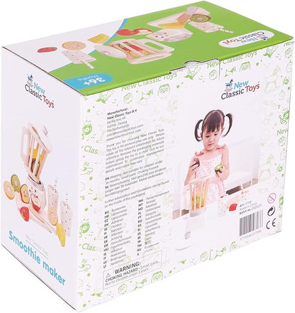 New Classic Toys Wooden Smoothie Set - Pretend Play Toy for Kids Cooking Simulation Educational Toys and Color Perception Toy for Preschool Age Toddlers Boys Girls