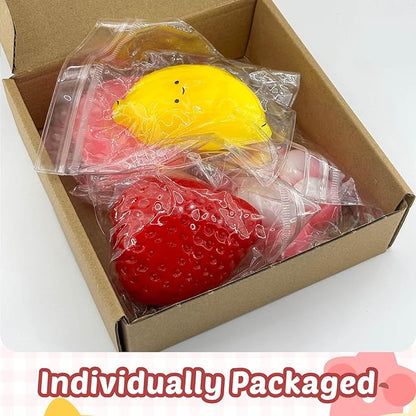 Taba Squishy Toys 4 Pack, Soft Sensory Fidget Squeeze Toys for Stress Relief, Kawaii Fufu Squishies for Kids & Adults, Party Favors, Goodie Bag Fillers