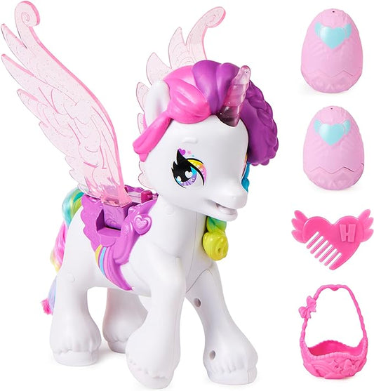 Hatchimals CollEGGtibles, Hatchicorn Unicorn Toy with Flapping Wings, Over 60 Lights & Sounds, 2 Exclusive Babies, Kids Toys for Girls Ages 5 and up