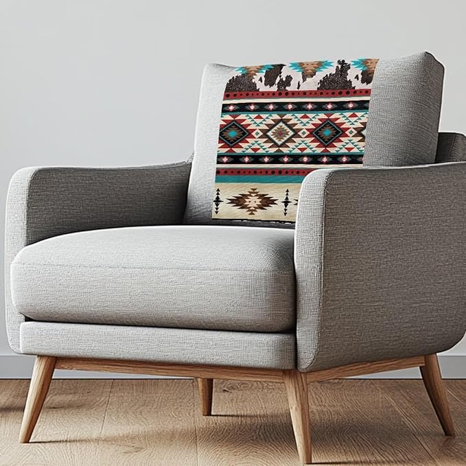 Aztec Design Recliner Headrest Cover Easy to Install Headrest Slipcovers Covers Pet Scratch Resistant Couch Headrest Covers for Sofa 3 Pack