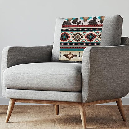 Aztec Design Recliner Headrest Cover Easy to Install Headrest Slipcovers Covers Pet Scratch Resistant Couch Headrest Covers for Sofa 3 Pack