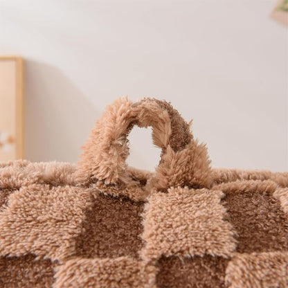 Aimuan Reading Pillow Checkered Bed Rest Wedge Backrest Checkerboard Pillow with Arms Back Support for Sitting Up in Bed Cushion Incline Rest Sleeping Snoring Pillow (Khaki,Large)