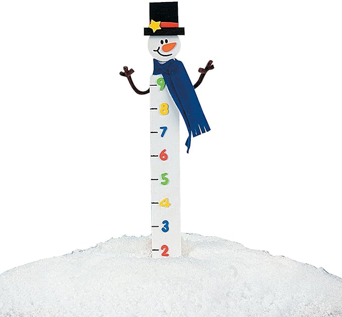 Fun Express Snowman Snow Measuring Stick Craft - Makes 12 - DIY Winter Crafts for Kids