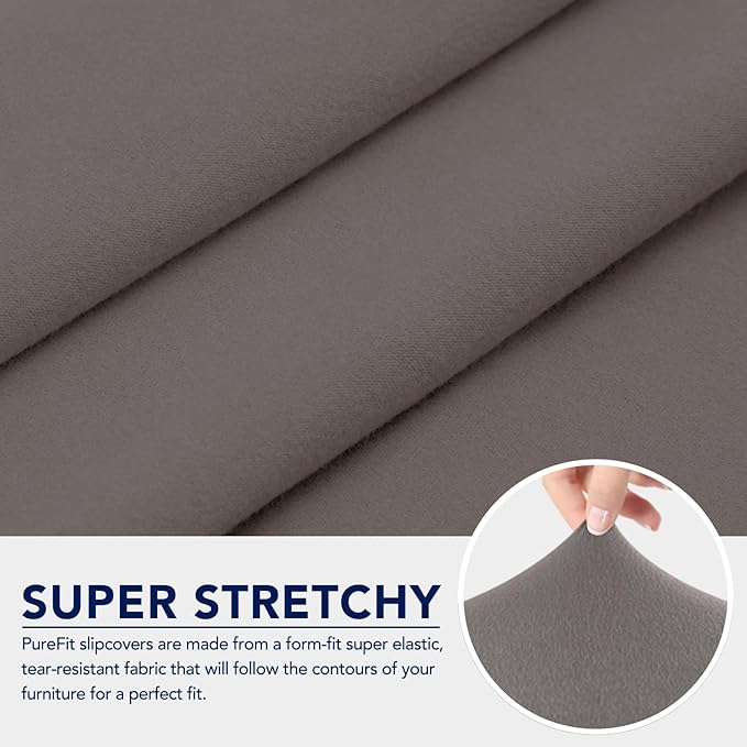PureFit 100% Dual Waterproof Couch Cover Slipcovers for Couches and Sofas - Stretch Non Slip Fleece Sofa Covers Washable, Leakproof Furniture Protector for Kids, Pets, Dog (Oversized Sofa, Taupe)