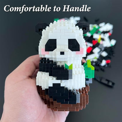 Mini Building Blocks- Leaning Panda, Party Favors- Micro Blocks Panda Toy for Kids 6 7 8 9 10+, Mini Blocks Building Sets for Adults, Easter/Birthday for Boys and Girls(610PCS)