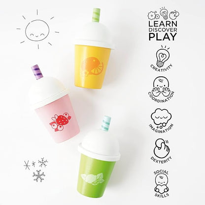 Le Toy Van - Childrens Wooden Honeybake Smoothie Cup & Juice - Set of 3 - Pretend Toy - Role Play Toy - Wooden Food for Kids - Kids Kitchen & Food Toys - Toys for 2 Year Olds +