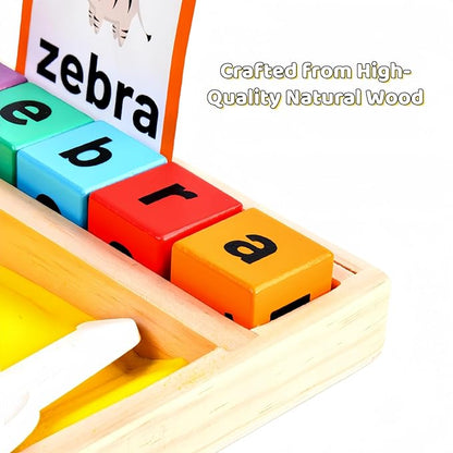 Wooden Sand Writing Tray – Educational Sand Tray for 3 Year Old Kids with Cards, Blocks & Pen – Trace Letters, Numbers & Draw – Perfect Preschool & Classroom Gift.