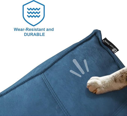 Louis Donné Unstuffed Pouf Ottoman, Square Supersoft Pouf Cover with Storage Solution, Foot Stool for Living Room, Home Decor, Christmas Decoration, 17x17 - Blue (Only Cover)