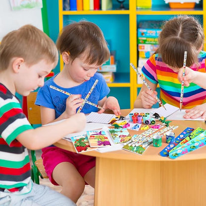 Colarr 161 Pcs Dinosaur Party Favor Dinosaur School Stationery Set Includes Gift Cup Notebook Pencil Sharpener Eraser Keychain Stamp Slap Bracelet Sticker Card For Dinosaur Birthday Supply