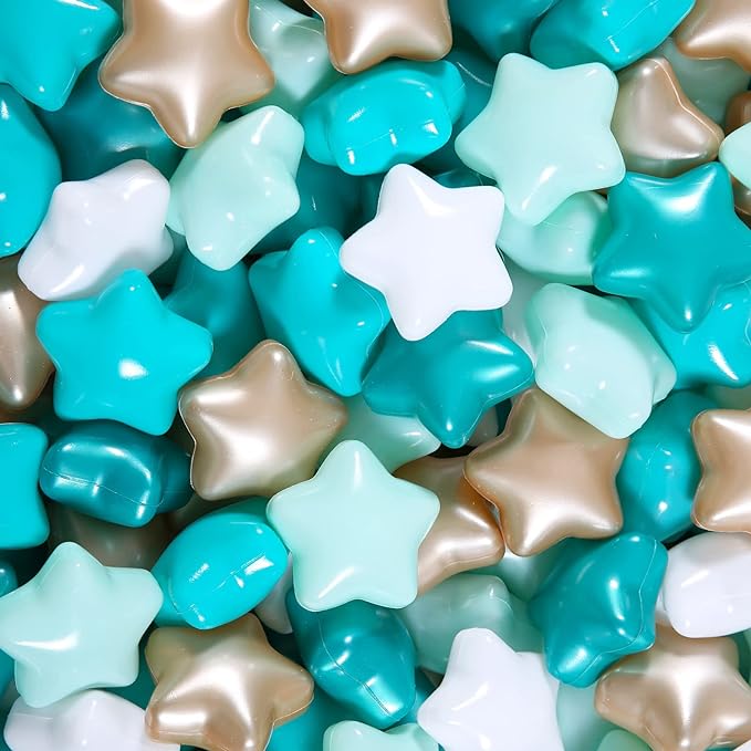 GOGOSO Star Ball Pit Balls for Toddlers -100pcs Star Ball Phthalate Free BPA Free Non-Toxic Crush Proof Play Balls Play Tent Playpen Pool Playhouse Party Decoration