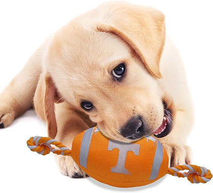 Pets First NCAA Tennessee Volunteers Football Dog Toy, Tough Quality Nylon Materials, Strong Pull Ropes, Inner Squeaker, Collegiate Team Color