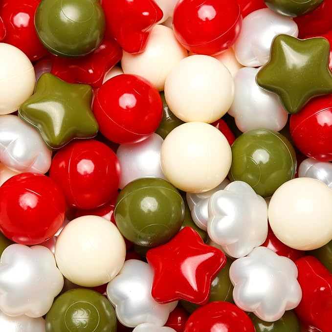 GOGOSO Ball Pits Balls for Toddlers, 100 Stars Hearts Florid Shapes Ball, Flowers Plastics Balls for Bounce House, Pastel Ball for Kids Birthday Party Xmas Friendship Bracelet Banner Decor