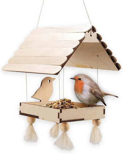 SES Creative: Bird Feeding Station - DIY Wooden Build & Decorate Kit, Hanging Bird Feeder, Easy Construction, Arts & Craft Activity Set, Kids Ages 5+