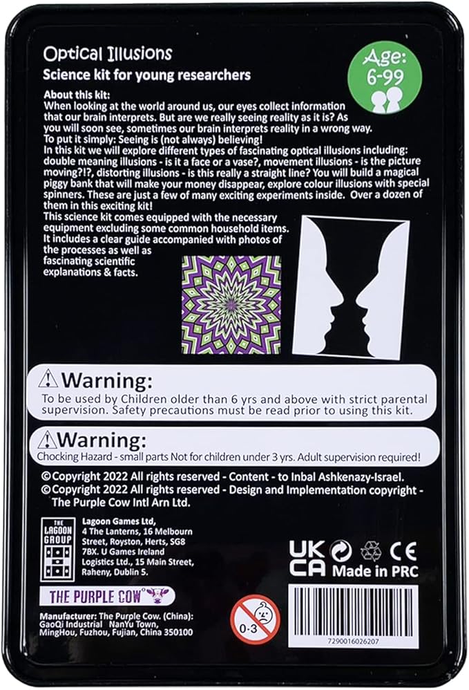 The Purple Cow Crazy Scientist Optical Illusions - Science Kits for Young Researchers. for Learning & Education - STEM Educational Games for Kids, Boys & Girls, with Instructions