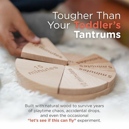 Tomaze Montessori Wooden Toy Clock - Kids' Educational Kit to Teach Time, Fractions, Numbers, & Sorting with Blocks - Early Math Learning - Gift for Age 4+ Boy Girl Preschooler in Classroom Homeschool