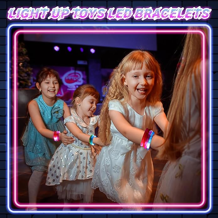 12 Pack LED Bracelets Glow Sticks, Halloween Party Favors, Glow in the Dark Party Supplies for Kids&Adults, Light Up Toys Carnival Birthday Concert Party Games Gifts Accessory