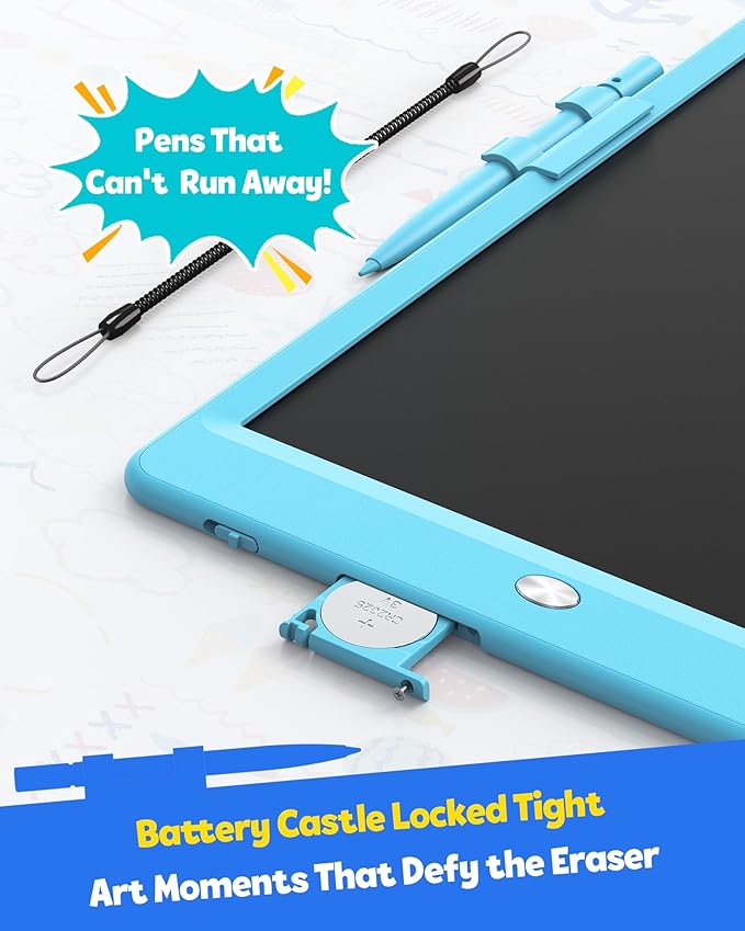 TEKFUN LCD Writing Tablet for Kids, 10-inch Coloring Drawing Pad, Mess Free Doodle Board, Christmas Gifts for Boys and Toddlers, Toys for 3 4 5 6 7 8 Year Old Girls(Blue) (Pack of 2)