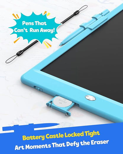 TEKFUN LCD Writing Tablet for Kids, 10-inch Coloring Drawing Pad, Mess Free Doodle Board, Christmas Gifts for Boys and Toddlers, Toys for 3 4 5 6 7 8 Year Old Girls(Blue) (Pack of 2)